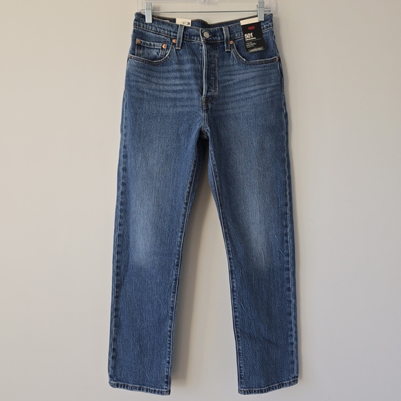 Levi's Denim - Levi's Premium 501 High Rise Straight Jeans 29 Mid Wash 90s NWT